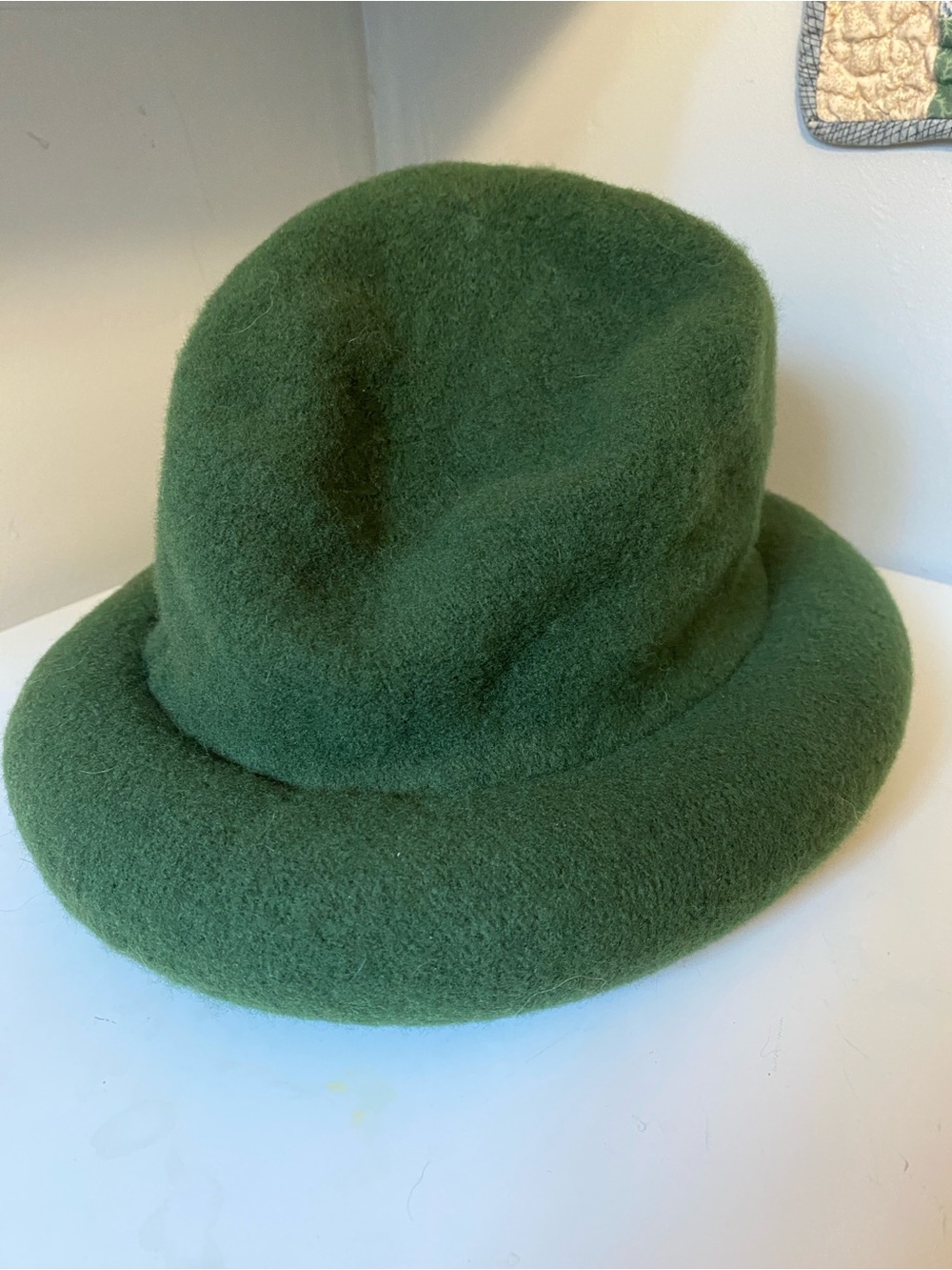 Vintage Cloche Betmar New York Green Wool Bucket Hat - One Size